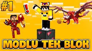 MODLU TEK BLOK!! | Minecraft Modlu Tek Blok | #1