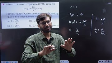 A transverse wave is represented by the equation  y = y0 sin2pie/lemdha ( vt - x ) .For what .......