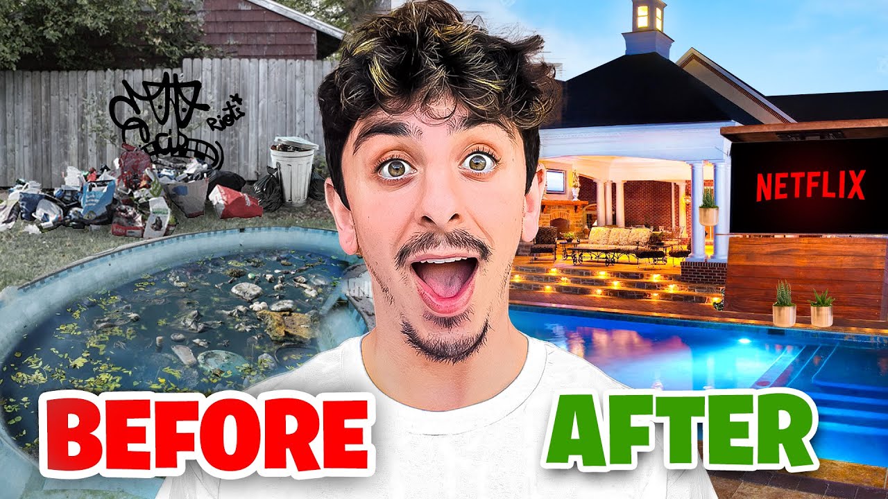 my parents left the house.. So I Built Their DREAM Backyard!