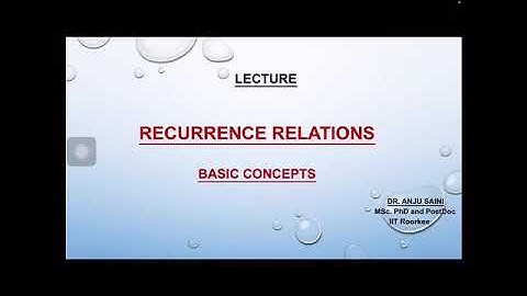 Introduction of Recurrence Relations