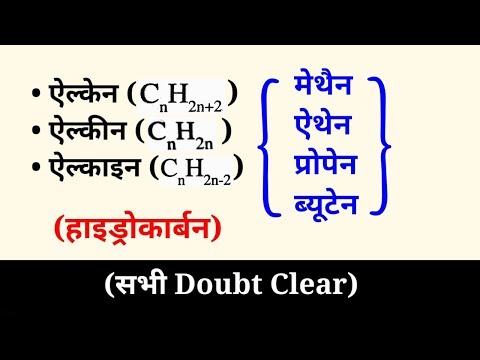 मेथैन ऐथेन प्रोपेन ब्यूटेन || ऐल्केन ऐल्कीन ऐल्काइन || हाइड्रोकार्बन Gk (Hydrocarbon )