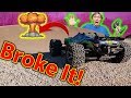 BROKE IT! Traxxas Rustler 4x4 epic BMX track assault rc car
