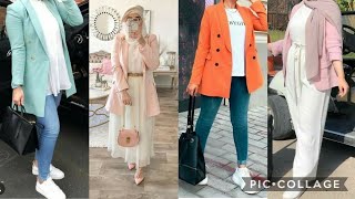 جديد تنسيقات جاكيت بليزر للمحجبات 🌺 outfit hijab blazer 2021