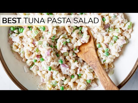 BEST TUNA PASTA SALAD RECIPE | cold + healthy