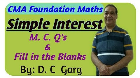 Simple Interest| CMA Foundation| Maths| M.C.Q