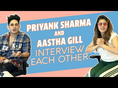 priyank-sharma-and-aastha-gill-interview-each-other-|-buzz-|-saara-india-|-missmalini