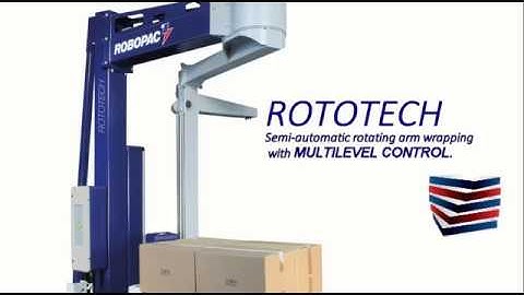 Rototech 708 rotary semi automatic stretch wrapper with automatic cutting unit - Robopac USA