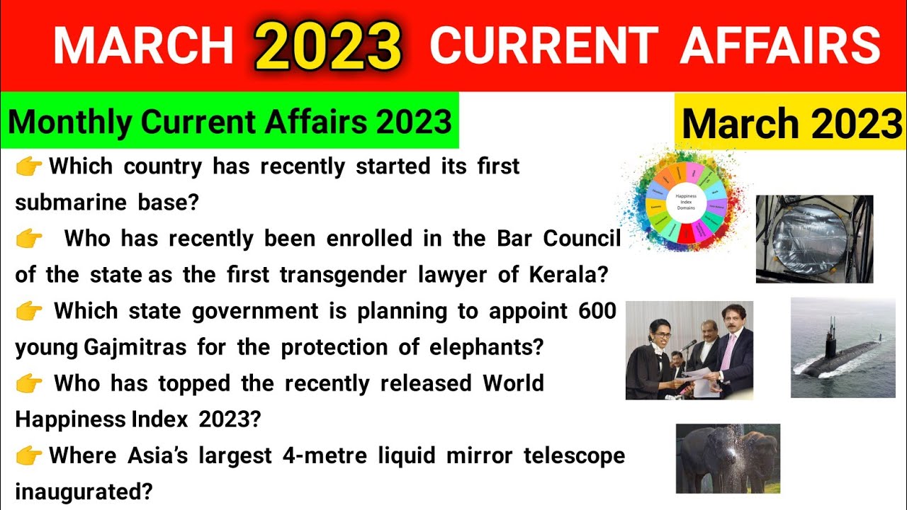 March 2023 Monthly Current Affairs || Most Important Questions || ସମସ୍ତ ...