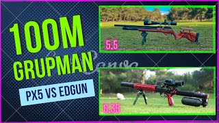 Huglu Px5 vs Edgun Leshiy 100m grupman(sert rüzgar ve yağmur)