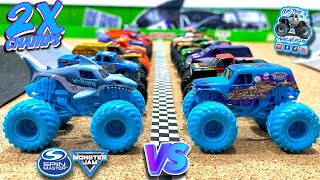 Toy Diecast Monster Truck Racing Tournament | Round #28 | Spin Master MONSTER JAM Series #25  🆚 #27