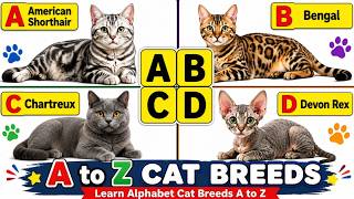 ABC Cat Breed | A to Z Cat Breeds Names | Learn Alphabet Cat Breeds A to Z | Cat Names in English |
