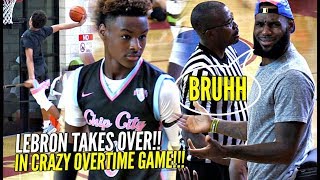 LeBron James TAKES OVER As Coach \& Gets INTO it w\/ REF!! Bronny \& Blue Chips CRAZY OT GAME!!