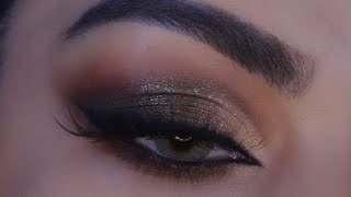 مكياج عيون كت كريس باللون الخاكي الزيتي |khaki metallic cut crease eye makeup