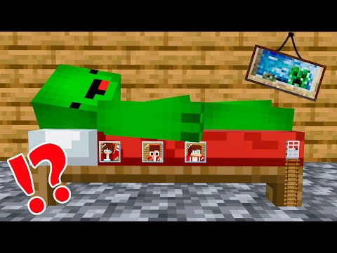 JJ Family Built House inside Mikey’s BED in Minecraft! - Maizen