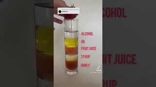 drinkable density column, not that i tried it :) #chemistry #column #funscience #vdayedition
