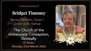 Funeral Mass for Bridget Timoney, Barran, Blacklion