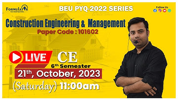 BEU PYQ-2022 Const. Engineering & Management #6th  #sem #civil #beu  #constructionengineering