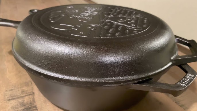 Lodge 2 Piece Set Lid LCC3 Pre-Seasoned Cast Iron Combo Cooker Pan, 3.2 Qt,  10