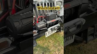 Installing the RedRock 9500lb winch and Rugged Ridge winch plate! #jeepyj #winch #jeep #automotive