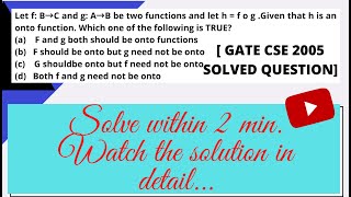 Gate CSE 2005 solved question | Set Theory