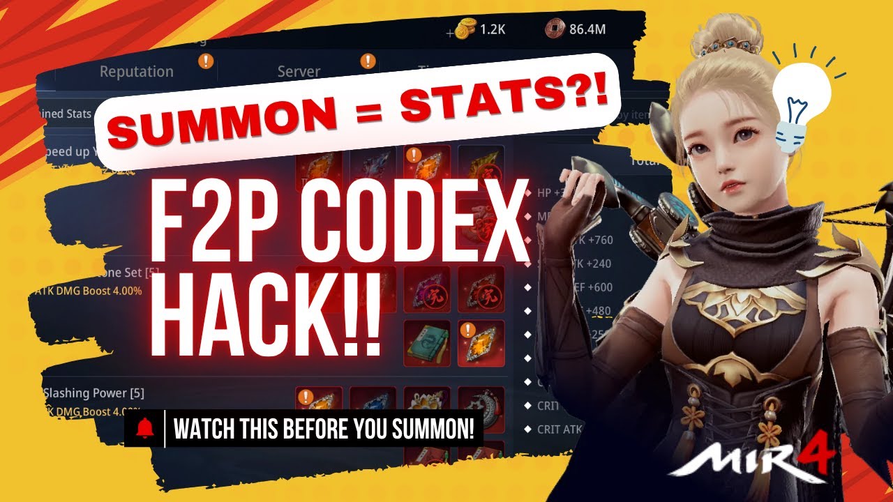 Summon for Codex Progress as F2P | MIR4 Stat Boost Tips 2025