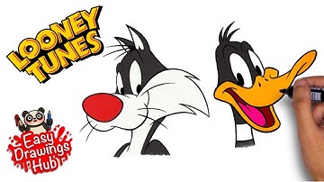 How to draw Sylvester the Cat and Daffy Duck