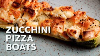 1-Min Recipe • Zucchini pizza boats