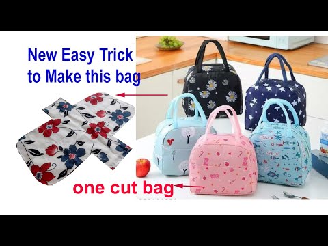 ONE CUT BAG - ZERO WASTAGE-  cutting & sewing lunch bag / shopping bag / diy handbag / sewing