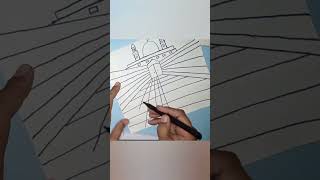 how to draw beautiful mosque easily #drawing #mosque #artwork #shortviral #ytshorts