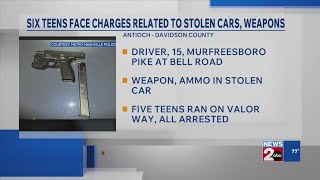 6 teens face charges related to stolen cars, weapons