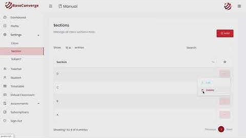 Setup Classes, Sections and Subjects