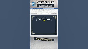 Design a Professional Appreciation Certificate in Word | Fast Tutorial
