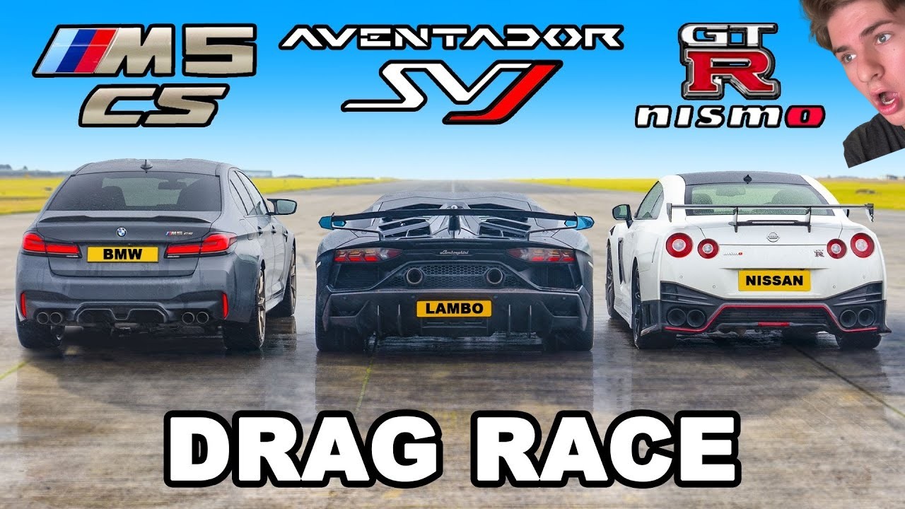 I Reacted TO Aventador SVJ VS NISMO GT-R VS M5 CS: DRAG RACE!