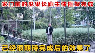 家门前的瓜果长廊主体框架完成效果非常不错期待完成后的成果