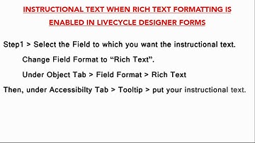 Instructional Texts in Livecycle Designer Form when RICH TEXT is ENABLED