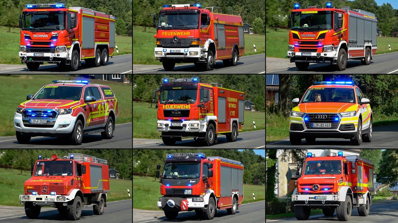 [GROßER WALDBRAND | 500 Einsatzkräfte] - Alarmfahrten von FEUERWEHR & mehr zur GROßÜBUNG in Lippe
