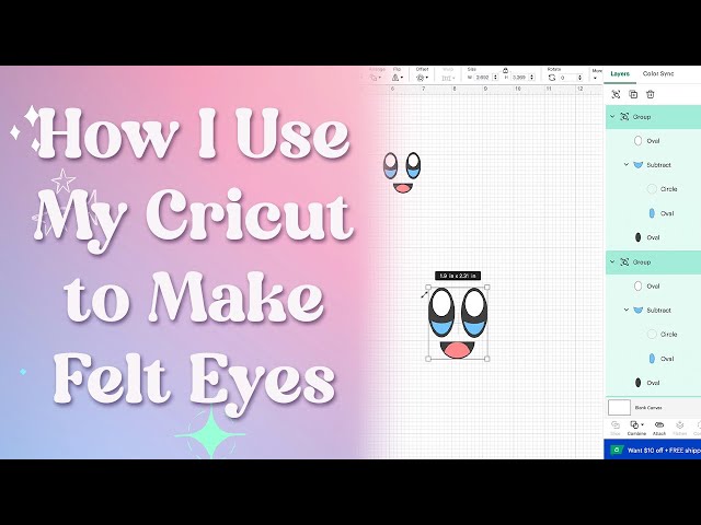 How to Make Felt Eyes with a Cricut Joy, How to make Kawaii Eyes With a  Cricut 