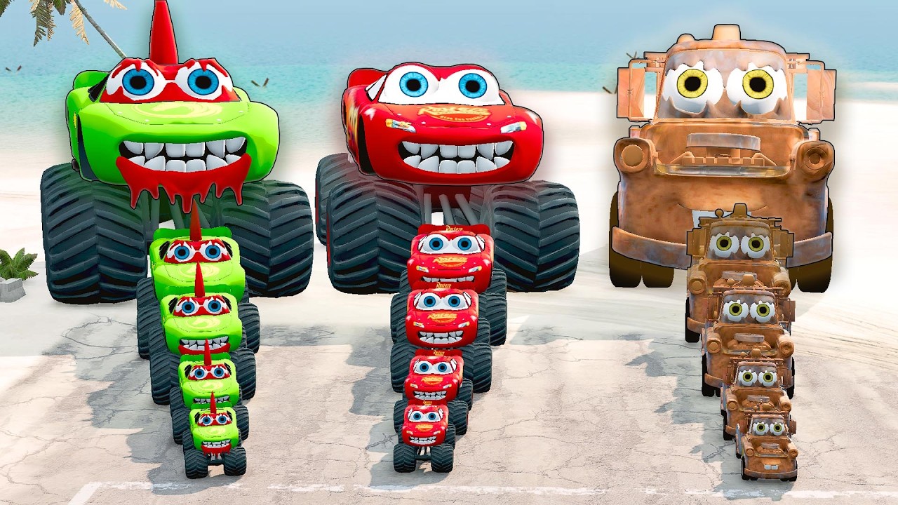 Tow Mater vs Monster McQueen vs Rooster McQueen: Who Will Survive ...