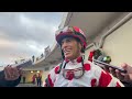 Jockey John Velazquez after winning the Grade 1 Cigar Mile aboard Mind Control
