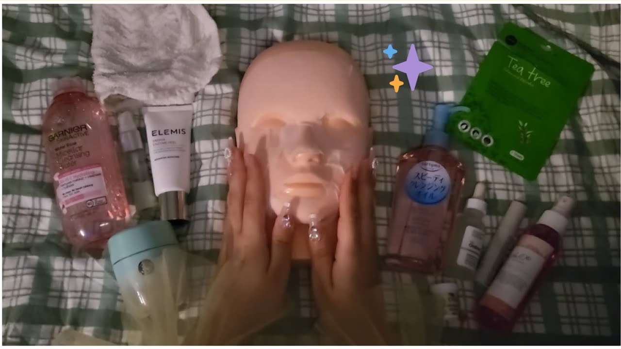 ASMR a cozy skincare session on a mannequin