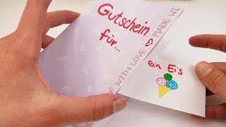 DIY Gutschein | Tolle Geschenk Idee | Karte basteln mit Gutscheinen zum rausreißen | einfach