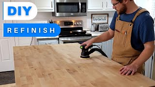 How to Refinish a Butcher Block Island or Countertop