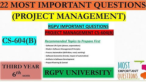 Project management rgpv important question| rgpv university| btech | CS-604(B).