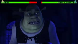 Shrek vs. James P. Sullivan con barras de vida