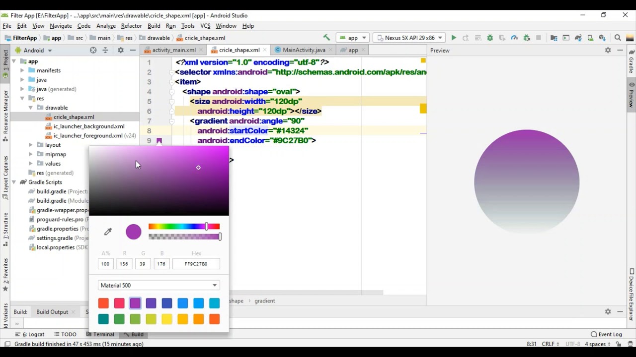 How To Create Circle Shape In Android Studio