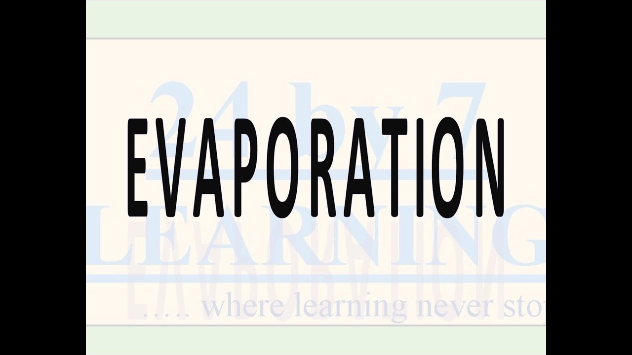 Video 5 Evaporation YouTube