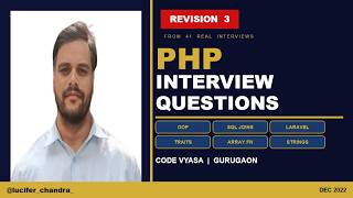 PHP Interview Questions | Revision 3 | Code Vyasa Gurugaon | OOP, SQL, Joins, Laravel