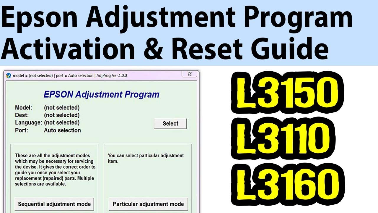 Epson l3060 adjustment program