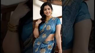 Elegant Blue Floral Saree Look For Graceful Women