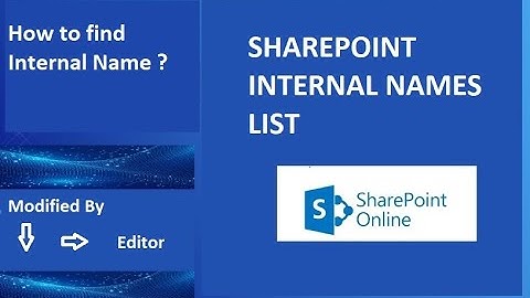 SharePoint Internal Names List eg: Modified By / Editor